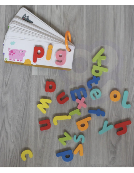 TOOKY TOY Puzzle Alfabet Nauka Literek Słów Zwierzątka 57 el.