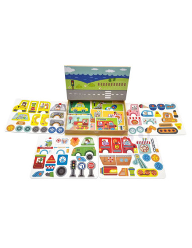 TOOKY TOY Układanka Edukacyjna Magnetyczne Pudełko dla Dzieci 80 el.