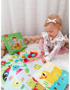 TOOKY TOY Układanka Klocki dla Dzieci Zwierzęta Dopasuj Nauka Kształtów Kolorów + Plansze 2