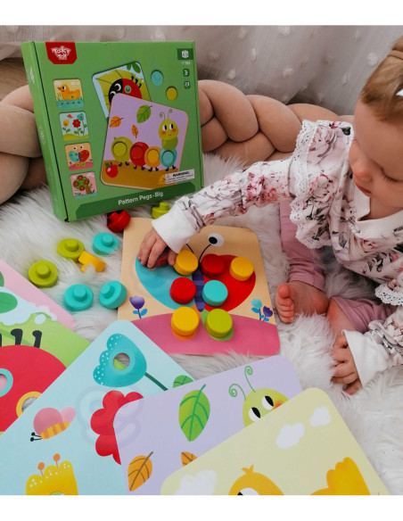 TOOKY TOY Układanka Klocki dla Dzieci Zwierzęta Dopasuj Nauka Kształtów Kolorów + Plansze