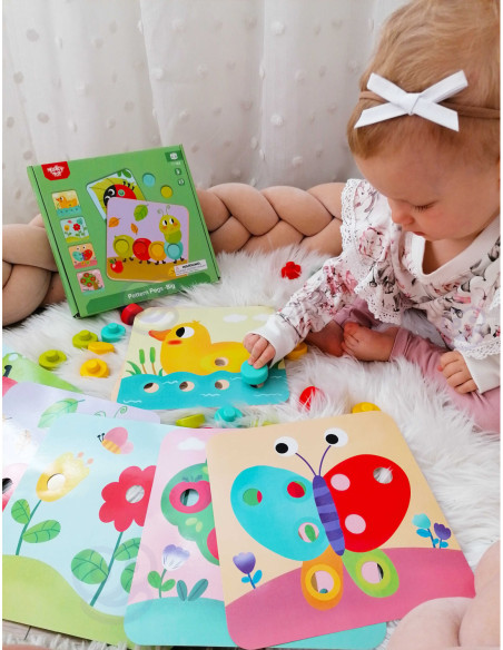 TOOKY TOY Układanka Klocki dla Dzieci Zwierzęta Dopasuj Nauka Kształtów Kolorów + Plansze