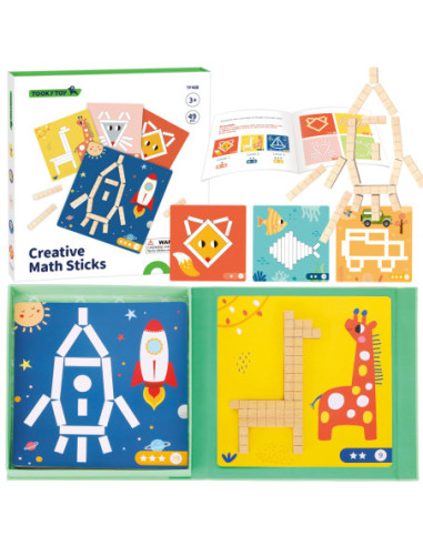 Tooky Toy Układanka Gra Logiczna Łamigłówki Klocki Magnetyczne dla Dzieci 49 el.