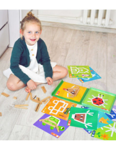 Tooky Toy Układanka Gra Logiczna Łamigłówki Klocki Magnetyczne dla Dzieci 49 el. 2