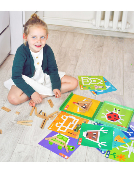 Tooky Toy Układanka Gra Logiczna Łamigłówki Klocki Magnetyczne dla Dzieci 49 el.