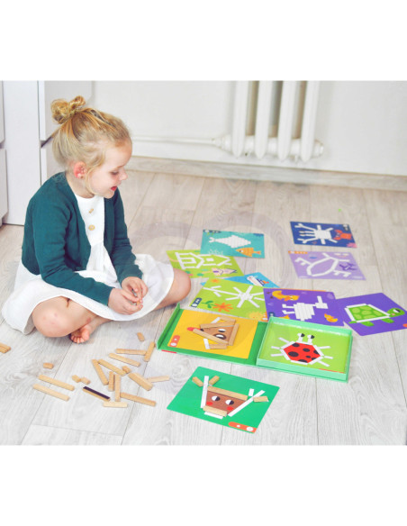 Tooky Toy Układanka Gra Logiczna Łamigłówki Klocki Magnetyczne dla Dzieci 49 el.