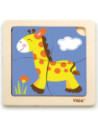 VIGA Poręczne Drewniane Puzzle Żyrafa