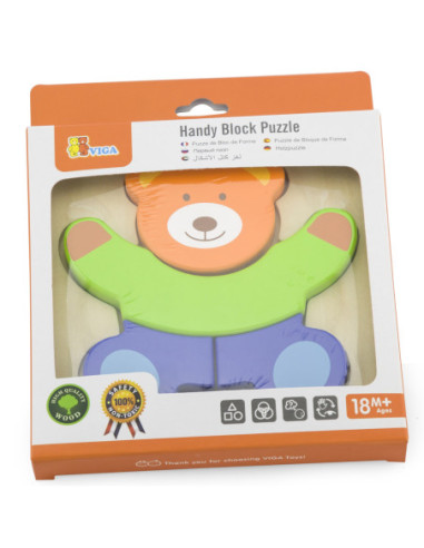 VIGA Pierwsze drewniane Puzzle maluszka Biedronka