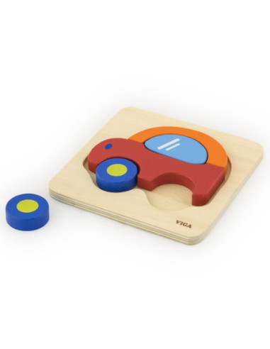 VIGA Pierwsze drewniane Puzzle maluszka Samochód