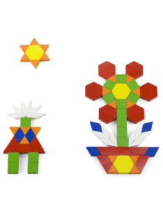 VIGA Drewniane Klocki Płaskie w wiaderku 250 elementów 2