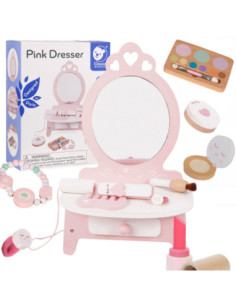 CLASSIC WORLD Drewniana Toaletka dla Dziewczynki z Lustrem + 11 akc