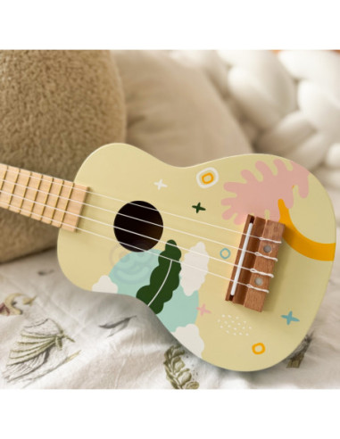 CLASSIC WORLD Drewniane Ukulele Gitara dla Dzieci Różowa