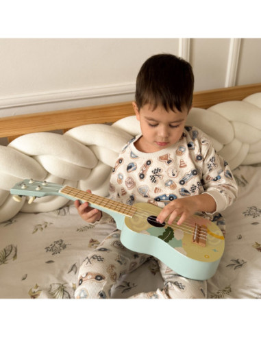 CLASSIC WORLD Drewniane Ukulele Gitara dla Dzieci Niebieskie