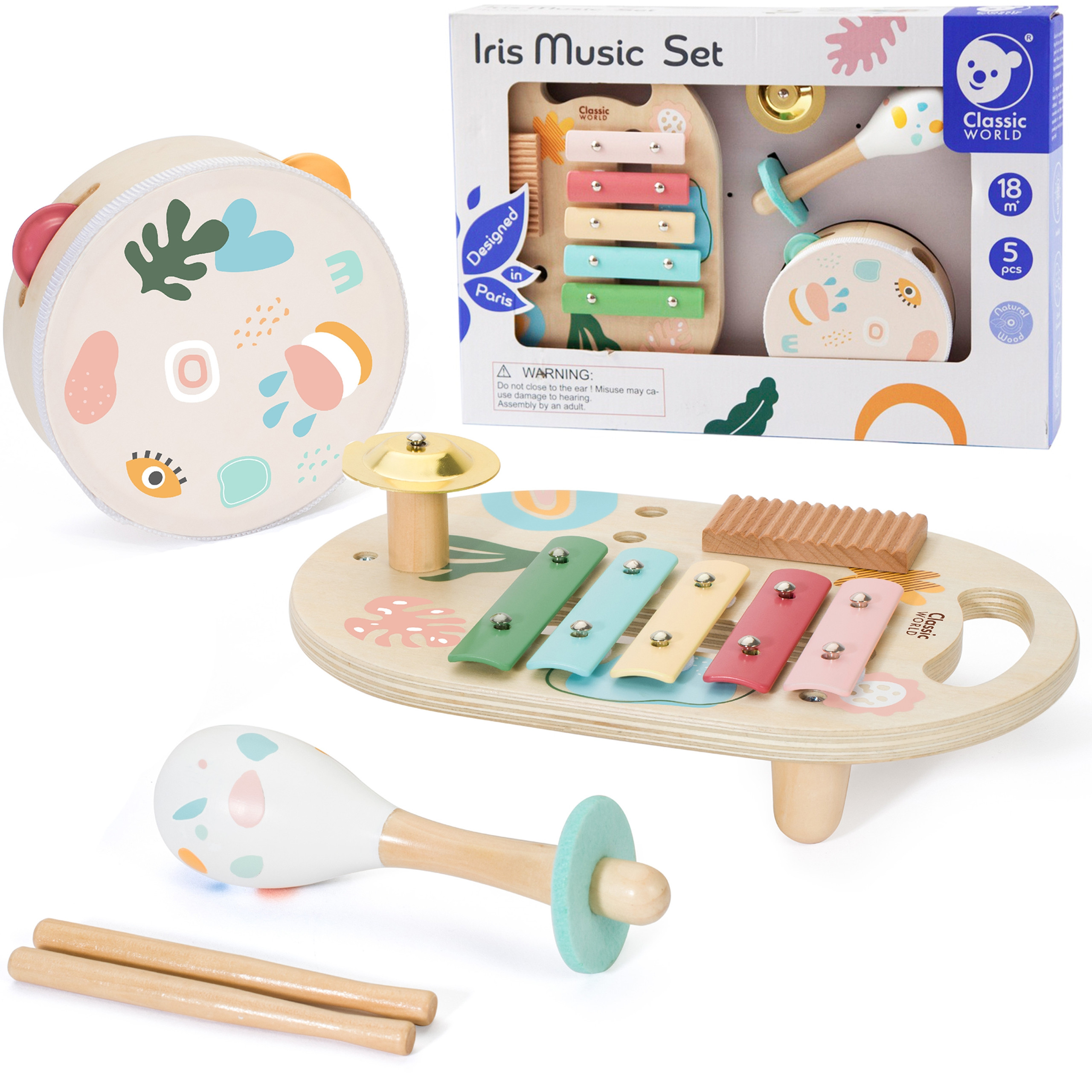 Melodyjny Zestaw Małego Muzyka - Drewniane Instrumenty Classic World - 10 z 20