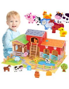 WOOPIE GREEN Mega Farma Figurki Zwierząt Stajnia Obora Kurnik 18 el.