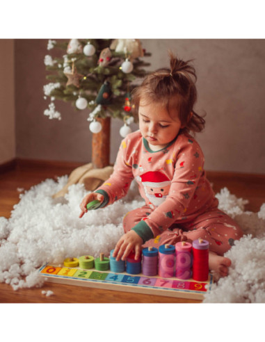 WOOPIE GREEN Układanka Nauka Liczenia i Kolorów Montessori