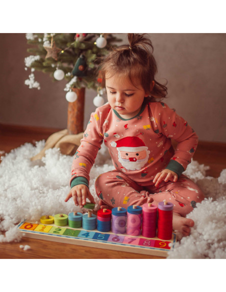 WOOPIE GREEN Układanka Nauka Liczenia i Kolorów Montessori