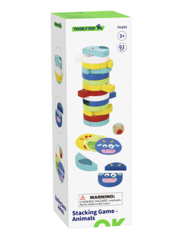 TOOKY TOY Jenga Zwierzęta Gra Zręcznościowa