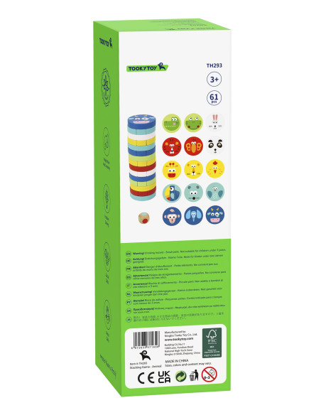 TOOKY TOY Jenga Zwierzęta Gra Zręcznościowa