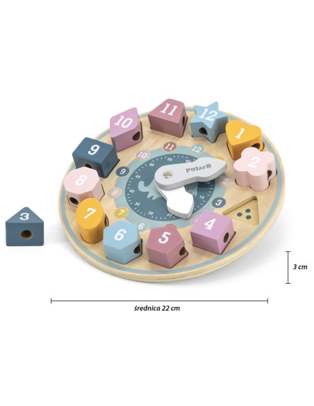 VIGA PolarB Sorter Kształtów Zegar nawlekanka