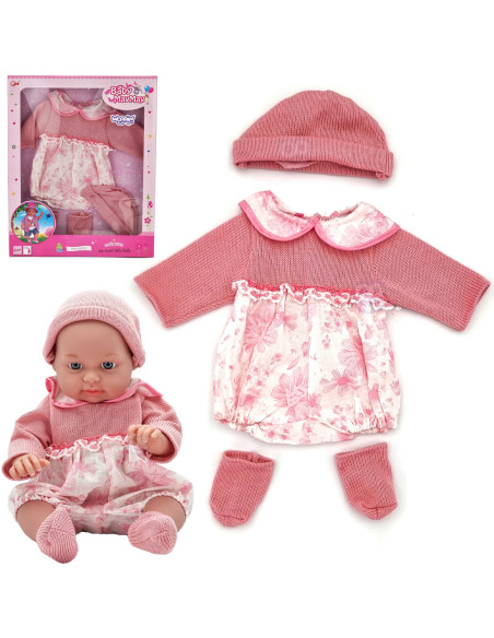 WOOPIE Ubranko dla Lalki Zestaw Sukienka Czapeczka 43 - 46 cm Różowy