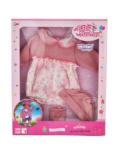 WOOPIE Ubranko dla Lalki Zestaw Sukienka Czapeczka 43 - 46 cm Różowy