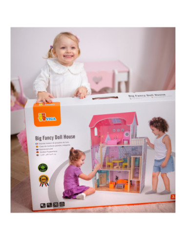 VIGA Duży Drewniany Domek dla Lalek