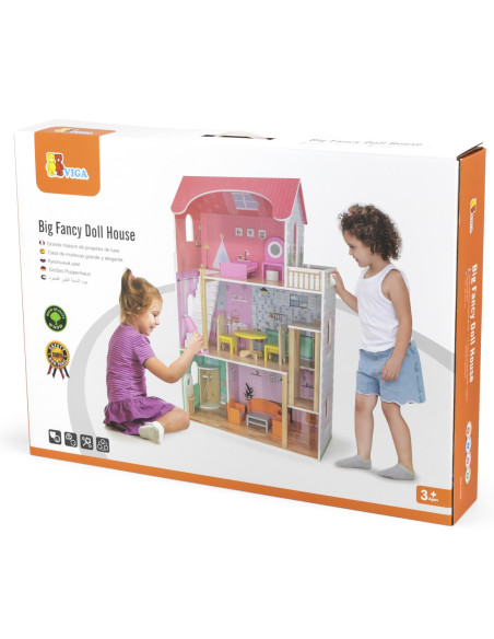 VIGA Duży Drewniany Domek dla Lalek