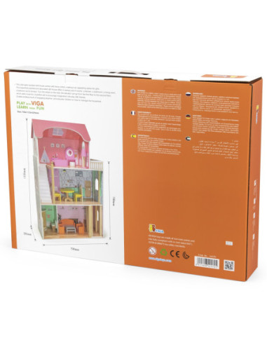 VIGA Duży Drewniany Domek dla Lalek