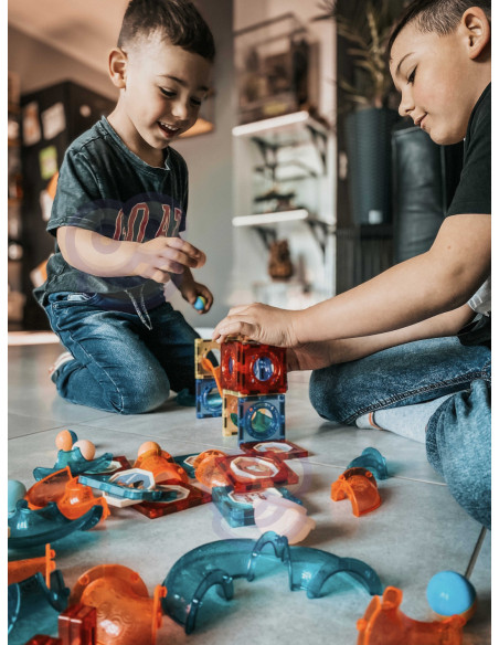 WOOPIE Klocki Magnetyczne Tor Kulkowy Świetlny 49 el.