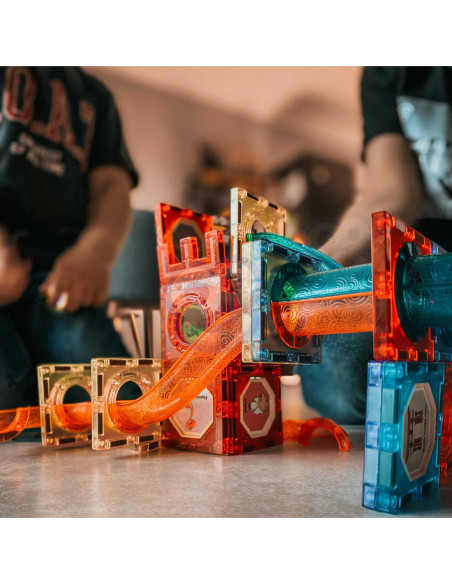 WOOPIE Klocki Magnetyczne Tor Kulkowy Świetlny 75 el.