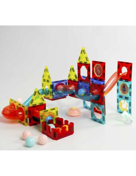 WOOPIE Klocki Magnetyczne Tor Kulkowy Świetlny 75 el.