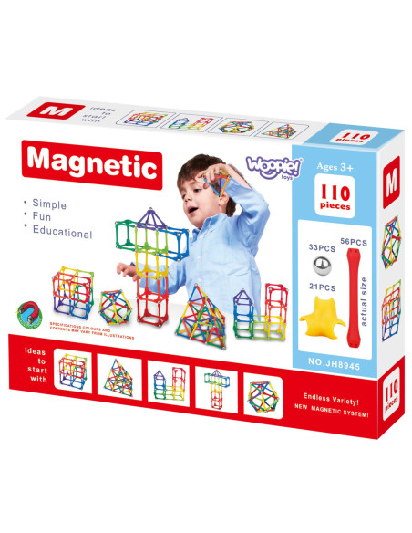 WOOPIE Klocki Magnetyczne Konstrukcyjne Układanka Kreatywna 70 el.