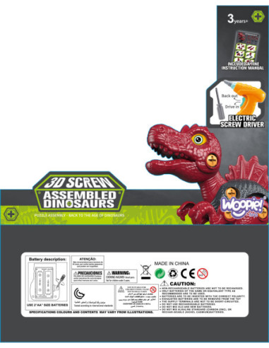 WOOPIE Dinozaur do Skręcania Zestaw Konstrukcyjny + Wiertarka 31 el.
