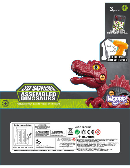 WOOPIE Dinozaur do Skręcania Zestaw Konstrukcyjny + Wiertarka 31 el.