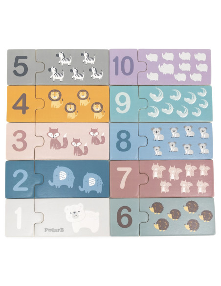 VIGA PolarB Drewniane Puzzle Numeryczne