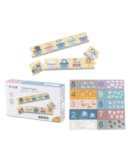 VIGA PolarB Drewniane Puzzle Numeryczne