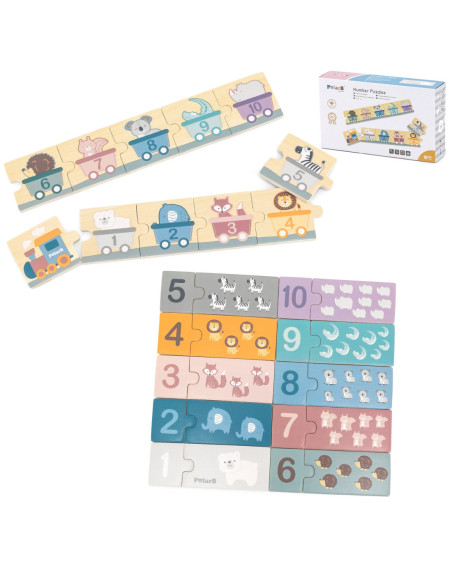 VIGA PolarB Drewniane Puzzle Numeryczne