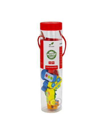 TOOKY TOY Klocki Koraliki Przeplatanka Do Nawlekania Pojazdy Samochody