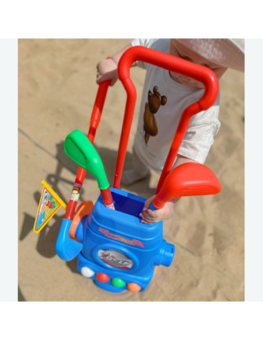 WOOPIE Zestaw do Gry w Golfa + Stojak na Akcesoria na Kółkach