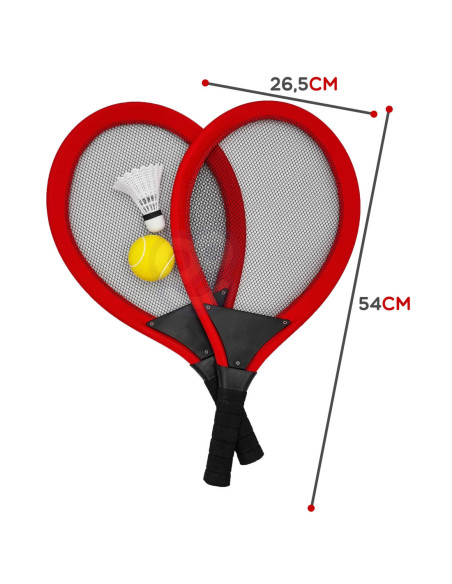 WOOPIE Rakietki do Tenisa Badminton dla Dzieci Zestaw + Piłka Lotka