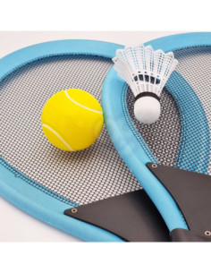 WOOPIE Rakietki do Tenisa Badminton dla Dzieci Zestaw + Piłka Lotka 2