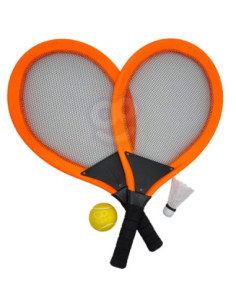 WOOPIE Didelės teniso badmintono raketės vaikams + kamuoliukas 2