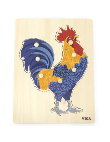 VIGA Drewniane Puzzle Montessori Słoń z Pinezkami