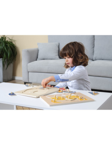 VIGA Drewniane Puzzle Montessori Słoń z Pinezkami