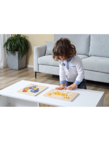 VIGA Drewniane Puzzle Montessori Słoń z Pinezkami