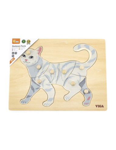 VIGA Drewniane Puzzle Montessori Słoń z Pinezkami