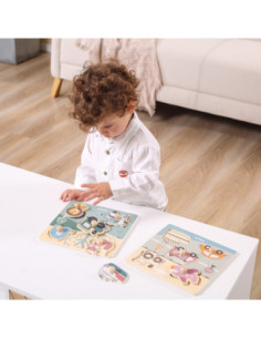 VIGA PolarB Drewniane Puzzle Zwierzęta z Pinezkami 2