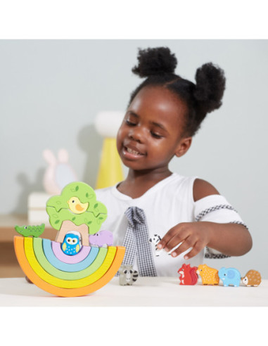 VIGA Drewniana Tęcza Układanka Klocki Kreatywne Montessori