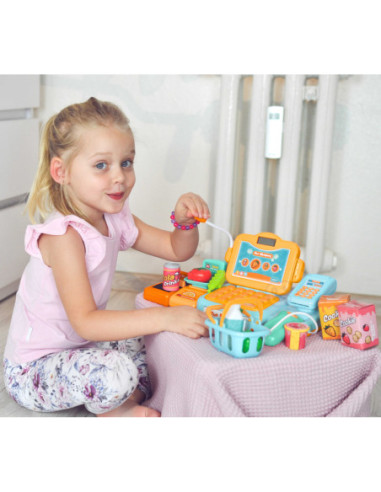 WOOPIE Kasa Sklepowa Dla Dzieci Skaner Waga Mikrofon + 24 Akc.