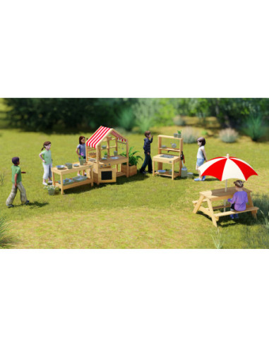 CLASSIC WORLD EDU Drewniany Blat Kuchenny Szafka na Akcesoria Kuchenne Plac Zabaw